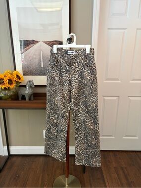 DisclosureLeopard Print Wide-Leg Pants in Brown